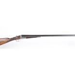 (S2) 12 bore boxlock non ejector by Hellis c.1905, 30 ins black steel barrels, ¼ & ¾, concave top