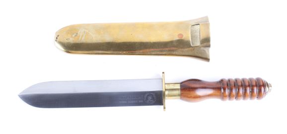 Siebe Gorman 175th Anniversary diver's knife (No.49/175), 7,5/8 ins polished blade etched with