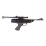 .22 BSA break barrel air pistol, open sights, mounted 4 x 15 Nikko Stirling Cadet scope, no.23268 [