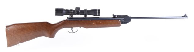 .177 Weihrauch HW25L break barrel air rifle, open sights, mounted 4 x 28 scope, no. 1641945 [
