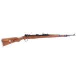(S1) 7.92mm Mauser K98 bolt action military service rifle, blade and ramp sights, internal magazine,