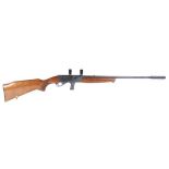 (S1) .22 Anschutz Model 520 semi automatic rifle, 20 ins threaded barrel (moderator available),