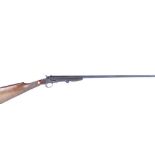 (S2) No.3 bore (9mm) Belgian semi hammer, 30 ins part octagonal barrel, folding side lever action,