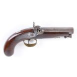 (S58) 32 bore Percussion Pembrokeshire Constabulary Greatcoat pistol, 4½ ins octagonal full