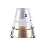 4¾ ins hollow shell with British 1953 Type 208 Mk 8/1 brass and alloy artillery fuse, no. 008519