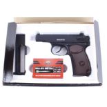 .177 (BB) KWC Makarov Co2 air pistol, open sights, with quantity of .177 steel BBs, tools and
