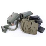 Two AK-47 SU30 magazine satchels; Four G3 Norwegian issue canvas magazine pouches; Two G3 double