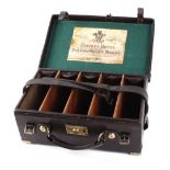 Leather cartridge magazine with brass corners, for approx. 250 cases, five compartments with