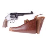 (S5) .455 Smith & Wesson double action six shot revolver, 6½ ins barrel with raised blade foresight,