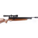 .22 Webley Raider pre charged bolt action air rifle, moderated barrel, 2 shot sliding magazine,