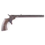 (S5) 6mm(rf) Continental gallery pistol, 7½ ins octagonal barrel, sidelever extractor, wood grips,