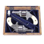 (S58) Cased pair .32(rf) closed frame single action revolvers by Forehand & Wadsworth, 2¼ ins