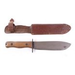 Wilkinson Sword 7 ins type D pattern Army survival knife marked with a broad arrow and 1B/4594