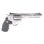 6mm (BB) Ruger Superhawk Co2 revolver, open sights, with scope rail and spare plastic rotary