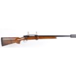 (S1) 7.62mm Parker Hale Model 1200TX bolt action rifle, 26½ ins heavy barrel screw cut for moderator