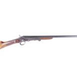 (S2) .410 Belgian semi hammer, 24 ins part octagonal barrel, 65mm chamber, folding sidelever action,