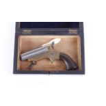 (S58) .30 Sharps Second Model Derringer, four 3 ins steel sliding barrels, brass frame stamped C