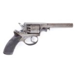 (S58) 120 bore Percussion double action closed frame revolver, 4½ ins octagonal barrel, stamped