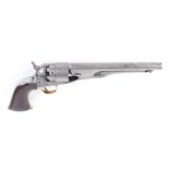 (S58) .44 Colt Army, single action percussion pistol with 8 ins round barrel stamped Address Col