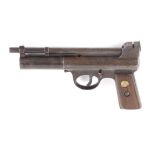 .177 Webley MkI air pistol, wood grips, with inset winged pellet trademark, no. 12544 [Purchasers