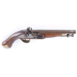 (S58) 40 bore Flintlock Sea Service pistol, 8¼ ins round barrel, steel captive ramrod, steel lock