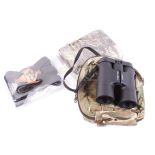 8 x 42 Pyser-SGI Eagle waterproof binoculars in canvas camo carry pouch, together with two Crooked