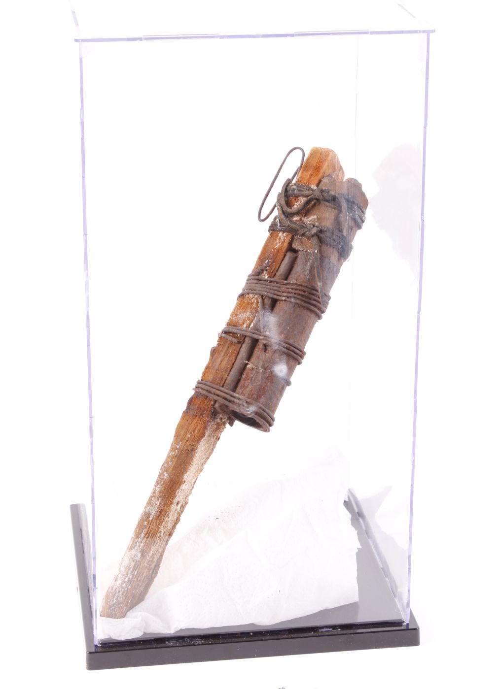 WWI Stick grenade, trench made, excavated at Ypres c.1980, unique