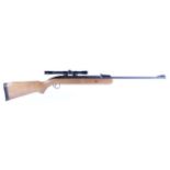 .22 BSA Airsporter under lever air rifle, open sights, mounted 4 x 20 Bentley scope, nvn [Purchasers