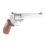 (S5) .22 Brocock Target-Trophy six shot air cartridge revolver, aluminium barrel frame and