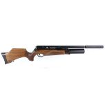 .22 BSA R-10 Regulated bolt action pre charged air rifle, fitted silencer, rotary magazine,