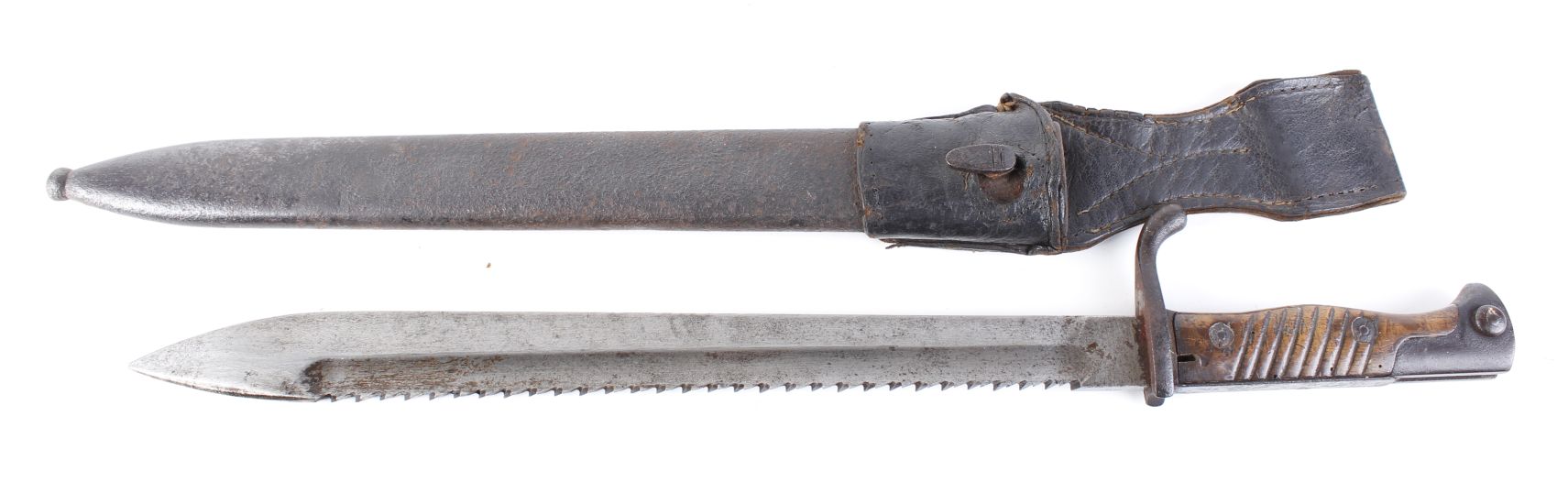 German Mauser bayonet, 14½ ins single edged and fullered butcher blade, stamped WAFFENFABRIK
