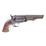 (S58) .35 Continental percussion single action pocket pistol, 4 ins octagonal barrel, under