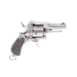 (S58) 11.5mm Continental pinfire closed frame double action revolver, 2½ ins barrel with blade