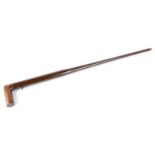 (S5/2) 20 bore Walking stick shotgun, brown painted outer with brass ferrule insert, wood handle,