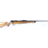 (S1) .22 Krico Model 302AL bolt action rifle, 25 ins screw cut barrel, original hooded blade and