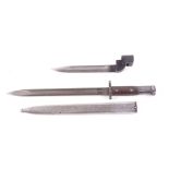 No.9 Mk.1 bayonet marked D 54 G137 D109; Portuguese M1904 Mauser bayonet marked 29754 in metal