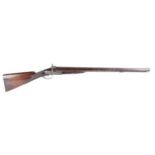 (S58) 12 bore double percussion wildfowling gun for B. Kittredge & Co., 28 ins heavy damascus