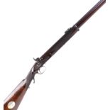 (S58) .451 Percussion Military Match rifle by Thos Turner, 36 ins full stocked two band octagonal