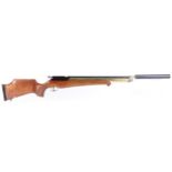 (S1) .22 Daystate Huntsman Midas bolt action pre-charged air rifle, fitted moderator, brass
