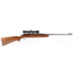 .22 BSA Airsporter under lever air rifle, open sights, mounted 4 x 32 BSA scope, no. GE42220 [