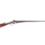 (S58) 12 bore pinfire double sporting gun by Brooks, 30 ins damascus twist barrels, the rib