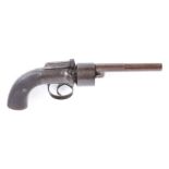 (S58) 80 bore Percussion Transition Revolver, with 4¾ ins two stage barrel, plain six shot cylinder,