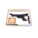 .177 Webley Hurricane lever action air pistol, tunnel foresight, adjustable rear sight, in box