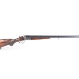 (S2) 12 bore boxlock ejector by Merkel, 28 ins barrels, full & full, engine turned game rib, 70mm