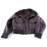 Type A3 leather jacket with fur lined collar