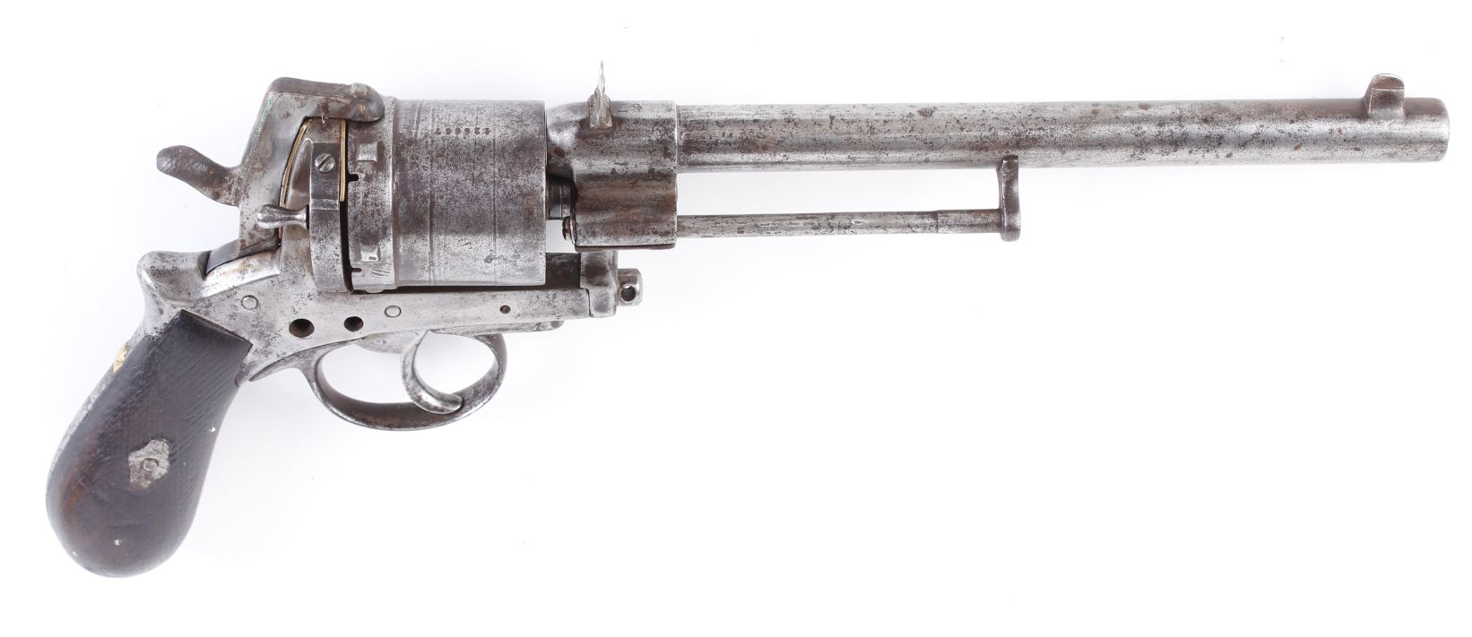 (S58) Rare 11mm Gasser M1870 Pinfire revolver, 9¼ ins round barrel, blade foresight, elevated