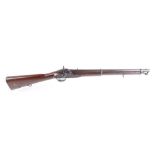 (S58) .650 Enfield Customs percussion carbine, 21 ins full stocked two band barrel, iron sights,