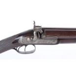 (S58) 12 bore double percussion wildfowling gun for B. Kittredge & Co., 28 ins heavy damascus