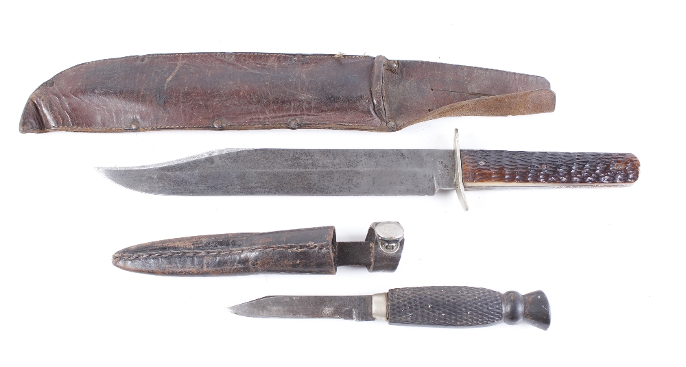 'Sabre' bowie knife by J. H. Thompson, 9¾ ins blade marked Sabre to ricasso, maker's name to