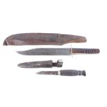 'Sabre' bowie knife by J. H. Thompson, 9¾ ins blade marked Sabre to ricasso, maker's name to